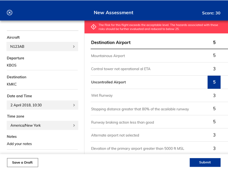 Automatically calculate risk across department activities including flight, maintenance, ground…